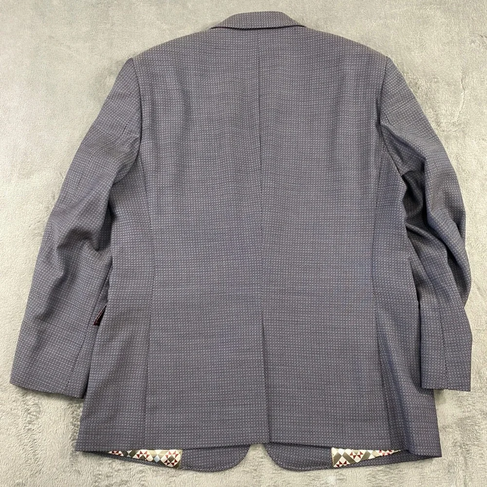 Ted Baker Sport Coat Men 44R Purple Micro Diamond Wool Blazer Modern Fit DEZIREJ